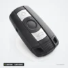 Coque de télécommande 3 boutons pour BMW Série 1, 3, 5, 6, lame vierge - vue de face sous un autre angle