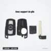 Coque de télécommande 3 boutons pour BMW Série 1, 3, 5, 6, lame vierge - pièces détachées avec support de pile