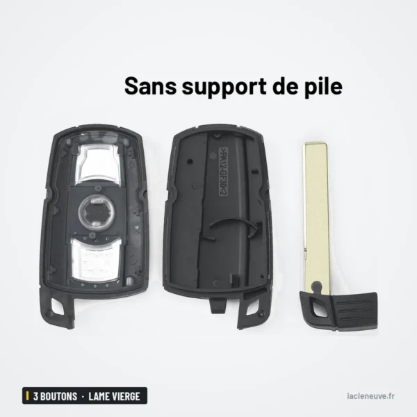 Coque de télécommande 3 boutons pour BMW Série 1, 3, 5, 6, lame vierge - pièces détachées sans support de pile