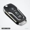 Coque de télécommande 3 boutons pour Ford Focus, Fiesta, Mondeo, lame HU101 - coque pliante ouverte, finition chromée