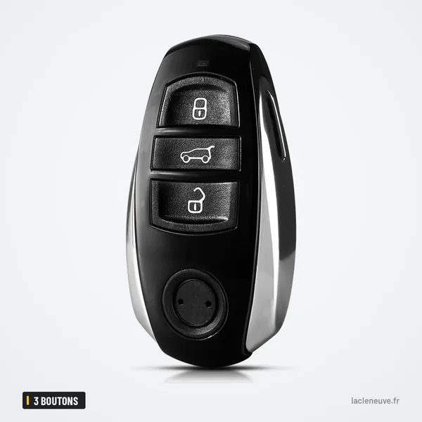 Coque de télécommande 3 boutons pour Volkswagen Touareg - vue de trois quarts, quatre boutons visibles