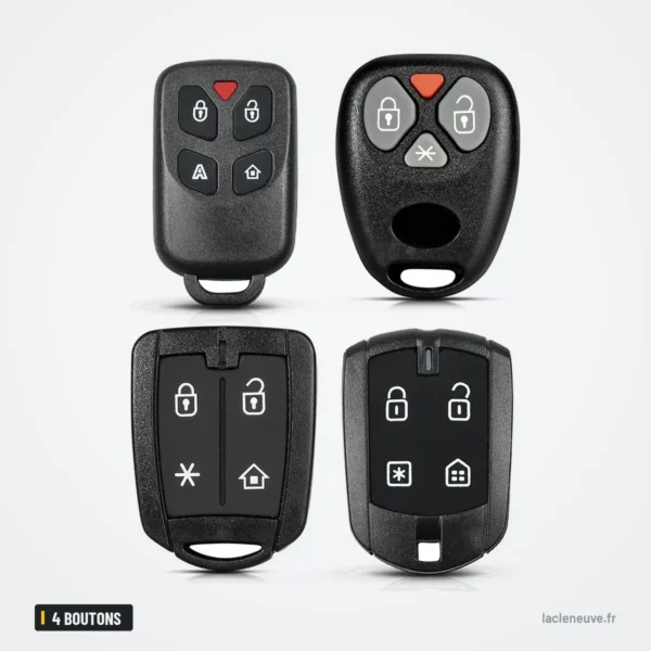 Coque de télécommande 4 boutons pour alarme Positron PXN52, EX300, 330, 360 - quatre télécommandes groupées par deux