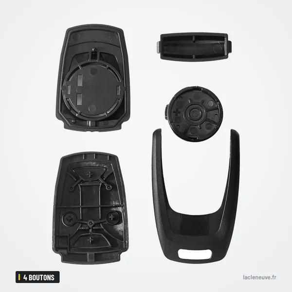 Coque de télécommande 4 boutons pour Scania série R, G, P - pièces détachées de la coque, vue éclatée