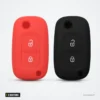 Étui de clé en silicone 2 boutons pour Renault Clio, Megane, Kangoo, Captur - deux coloris côte à côte, rouge et noir