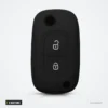 Étui de clé en silicone 2 boutons pour Renault Clio, Megane, Kangoo, Captur - étui noir, vue de face