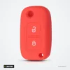 Étui de clé en silicone 2 boutons pour Renault Clio, Megane, Kangoo, Captur - étui rouge, vue de face