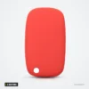 Étui de clé en silicone 2 boutons pour Renault Clio, Megane, Kangoo, Captur - étui rouge, vue arrière lisse