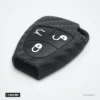 Étui de protection silicone 3 boutons pour Mercedes-Benz Classe B, C, E, CLS - vue de profil, boutons incurvés sur le côté