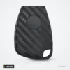 Étui de protection silicone 3 boutons pour Mercedes-Benz Classe B, C, E, CLS - vue de dos, motif texturé et anneau porte-clés