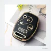 Étui de protection TPU pour télécommande Honda Accord, Civic, CR-V, Pilot - étui noir et doré, vue de profil