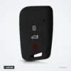 Étui silicone de clé 3 boutons pour Volkswagen Passat B8, Skoda Superb - étui silicone noir, vue de trois quarts