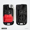 Housse de clé en silicone 3/4 boutons pour Ford Edge, Explorer, Escape - boîtier ouvert rouge et noir, mécanisme visible