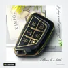 Housse de clé en TPU 5/6 boutons pour Cadillac CT4, CT5, Escalade - housse noire, vue de face avec boutons