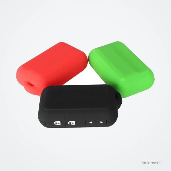 Housse de protection en silicone pour télécommande Starline A93, A63 - trois housses de couleurs posées ensemble