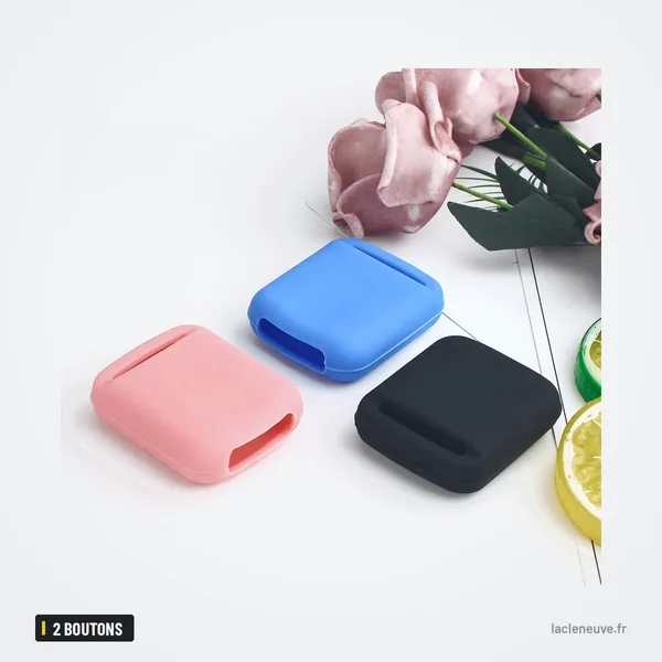 Housse silicone pour clé Nissan Qashqai, Micra, Navara, Almera, 2 boutons - trois housses de couleurs différentes avec fleurs