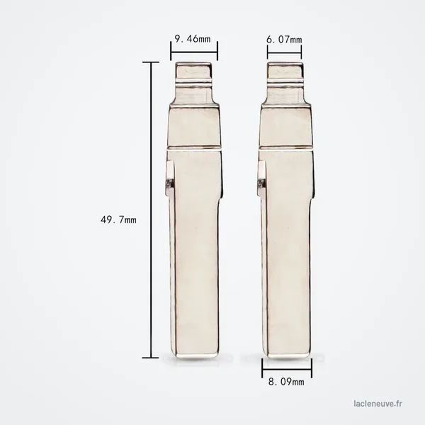 Lame de clé HU66 pour Volkswagen Passat, Bora, Audi A6, Seat, Skoda - deux lames comparées avec leurs cotes