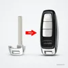 Lame de clé de secours HU66 non taillée pour Audi SQ7, Q7, TT, A8L - comparaison de taille avec une clé à boutons