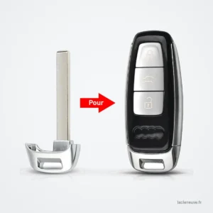 Lame de clé de secours HU66 non taillée pour Audi SQ7, Q7, TT, A8L - comparaison de taille avec une clé à boutons