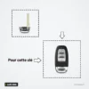 Lame de clé vierge pour Audi A3, A4, A6, Q5, Q7, lame HU66 - schéma de compatibilité avec la clé pliante