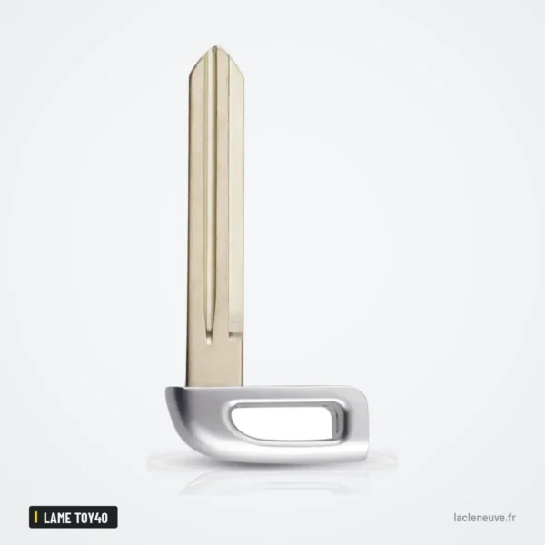 Lame de clé vierge pour Hyundai i30, ix35, Kia Sportage, K5, lame TOY40 - lame seule à tête argentée, vue de face