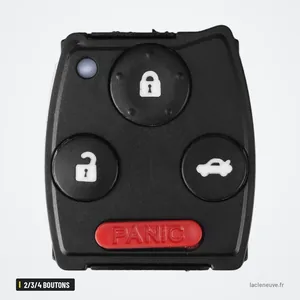 Pavé de boutons en caoutchouc 2/3/4 boutons pour Honda Accord, Civic, CR-V - vue de face, trois boutons et bande panique Pavé de boutons en caoutchouc 2/3/4 boutons pour Honda Accord, Civic, CR-V - vue de face, trois boutons et bande panique
