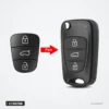 Pavé de boutons caoutchouc 2/3 boutons pour Hyundai IX35, I30, Kia Rio, K5 - transformation d'une clé droite en clé pliante