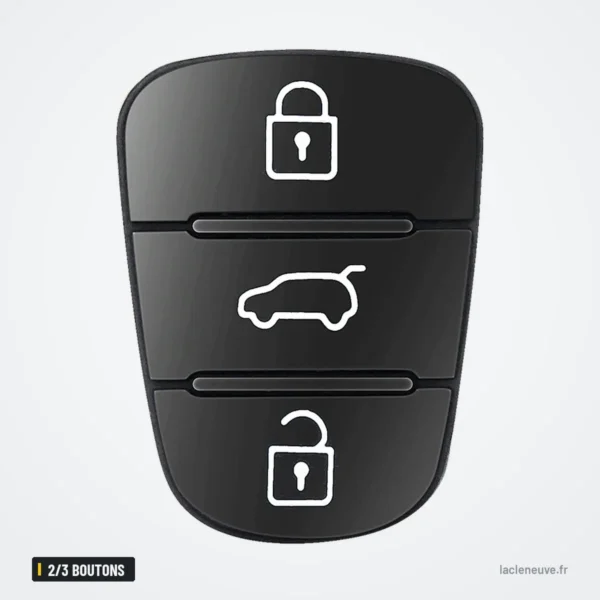 Pavé de boutons caoutchouc 2/3 boutons pour Hyundai IX35, I30, Kia Rio, K5 - pavé à trois boutons, icônes verrou et voiture