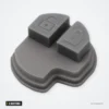 Pavé de boutons caoutchouc 2 boutons pour Suzuki Swift, Grand Vitara, Jimny - vue de dessus, forme carrée du pavé