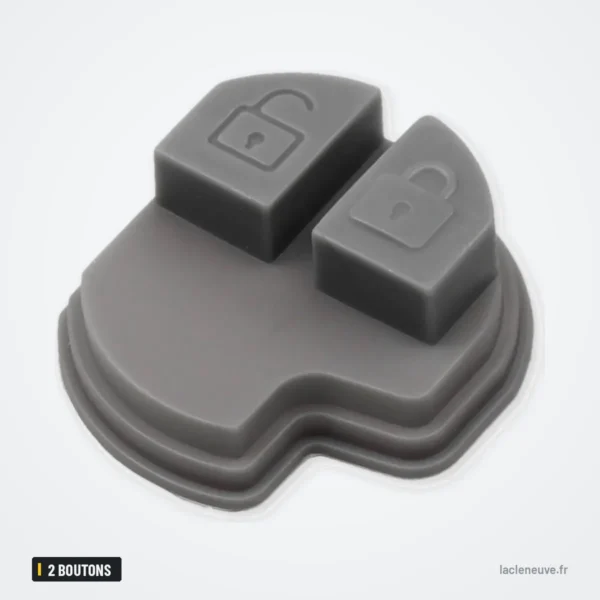 Pavé de boutons caoutchouc 2 boutons pour Suzuki Swift, Grand Vitara, Jimny - vue de dessus, forme carrée du pavé