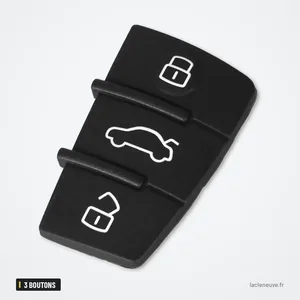 Pavé de boutons en caoutchouc 3 boutons pour Audi A3, A4, A6, Q5 - pavé de trois boutons en caoutchouc Pavé de boutons en caoutchouc 3 boutons pour Audi A3, A4, A6, Q5 - pavé de trois boutons en caoutchouc
