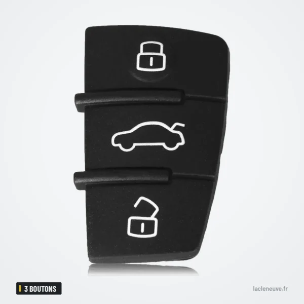 Pavé de boutons en caoutchouc 3 boutons pour Audi A3, A4, A6, Q5 - pavé de boutons vu de dos