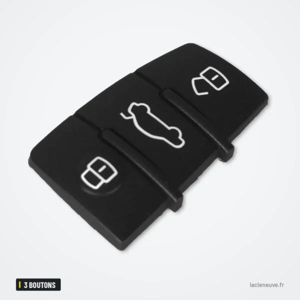 Pavé de boutons en caoutchouc 3 boutons pour Audi A3, A4, A6, Q5 - pavé de boutons gris clair