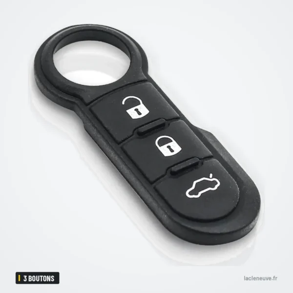 Pavé de boutons en caoutchouc 3 boutons pour Fiat 500, Panda, Peugeot Boxer - pavé de boutons gris, icônes apparentes