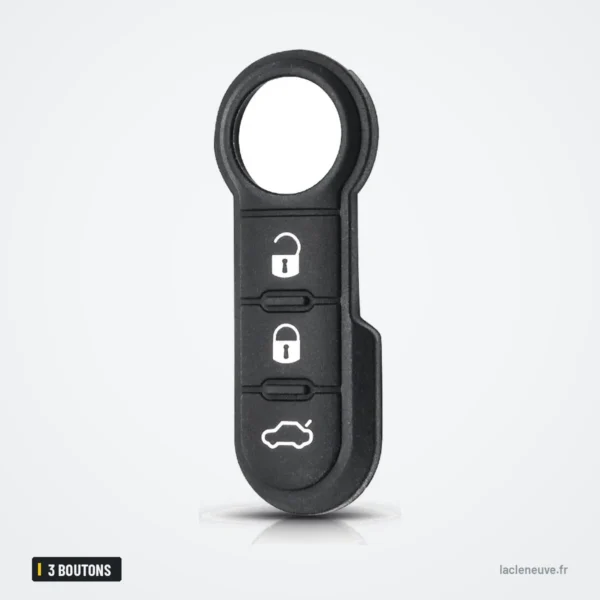 Pavé de boutons en caoutchouc 3 boutons pour Fiat 500, Panda, Peugeot Boxer - pavé de boutons noir, trois symboles