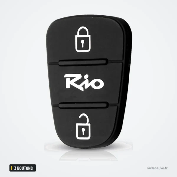 Pavé de boutons en caoutchouc 3 boutons pour Hyundai i30, Kia Rio, K5 - pavé de boutons avec inscription rio