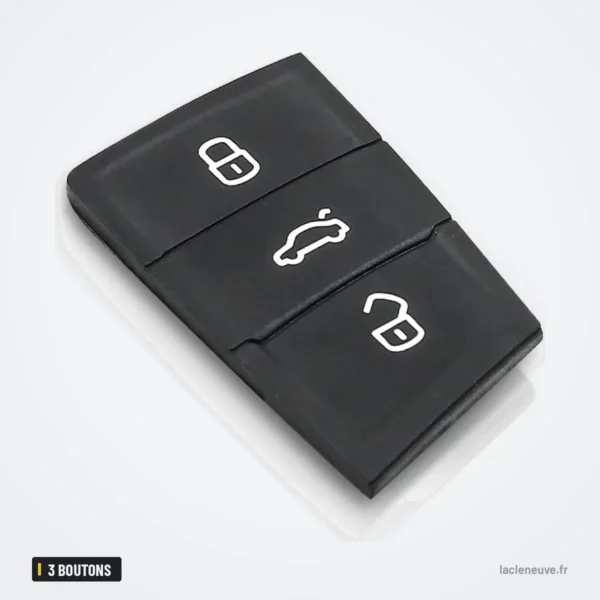 Pavé de boutons caoutchouc 3 boutons pour Volkswagen Golf 7, Skoda, Seat - vue en angle, trois boutons